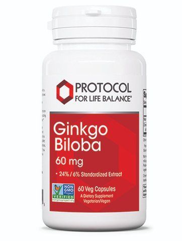 Гінкго Білоба, Ginkgo Biloba, Protocol for Life Balance, 60 мг, 60 веганських капсул PRT-14686 фото