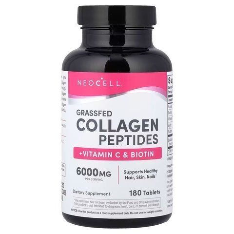 Пептиди колагену + вітамін С та біотин, Collagen + Vitamin C & Biotin, NeoCell, супер, 180 таблеток NEL-13260 фото