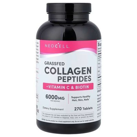 Пептиди колагену + вітамін С та біотин, Collagen, + Vitamin C & Biotin, NeoCell, супер, 270 таблеток NEL-13262 фото