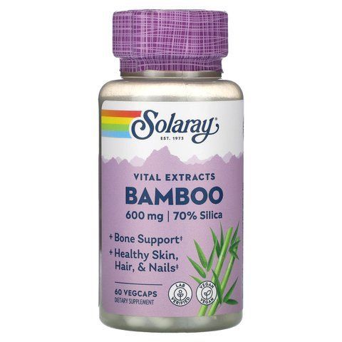 Бамбук, Bamboo, Solaray, екстракт стебла, 300 мг, 60 капсул SOR-03075 фото