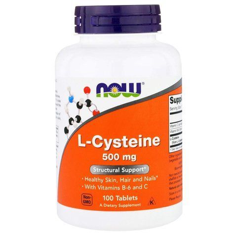 Цистеїн, L-Cysteine, Now Foods, 500 мг, 100 таблеток NOW-00077 фото