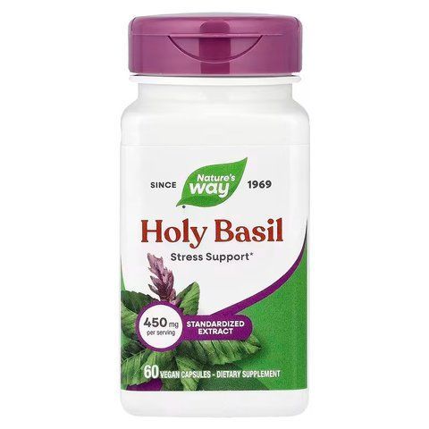 Базилік священний, Holy Basil, Nature's Way, стандартизований, 450 мг, 60 веганських капсул NWY-15493 фото