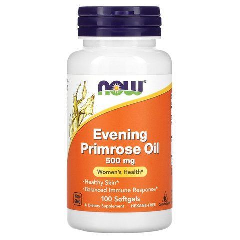 Олія вечірньої примули, Evening Primrose Oil, Now Foods, 500 мг, 100 капсул NOW-01750 фото