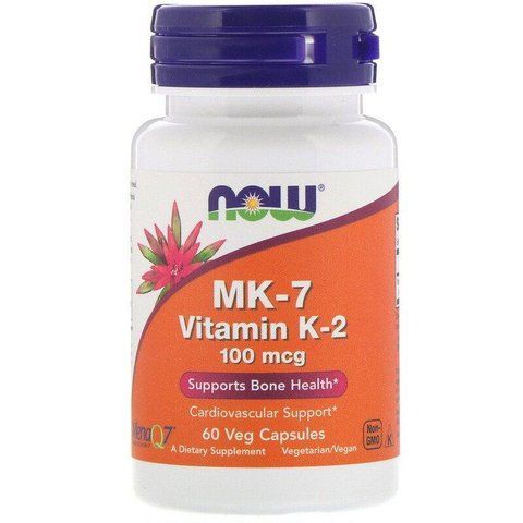 Вітамін К2, МК-7 Vitamin K-2, Now Foods, 100 мкг, 60 капсул NOW-00992 фото