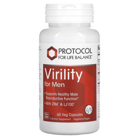 Репродуктивне здоров'я чоловіків, Virility For Men, Protocol for Life Balance, 60 веганських капсул PRT-12168 фото