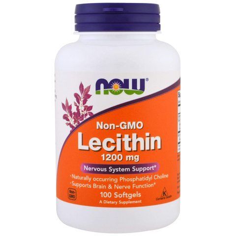 Лецитин, Lecithin, Now Foods, 1200 мг, 100 гелевих капсул NOW-02210 фото