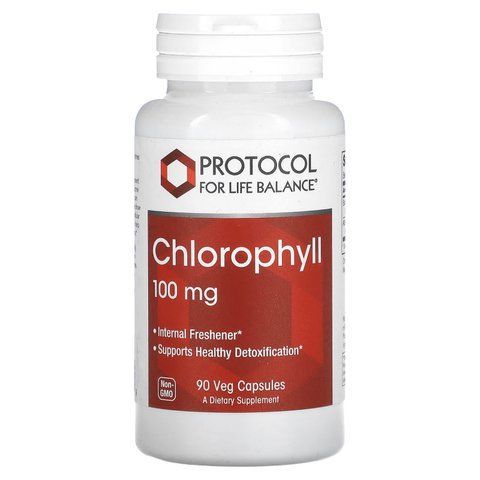 Хлорофіл, Chlorophyll, Protocol for Life Balance, 100 мг, 90 вегетаріанських капсул PRT-12645 фото