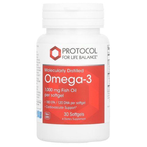 Омега-3, Omega-3, Protocol for Life Balance, 1000 мг, 30 гелевих капсул PRT-11649 фото