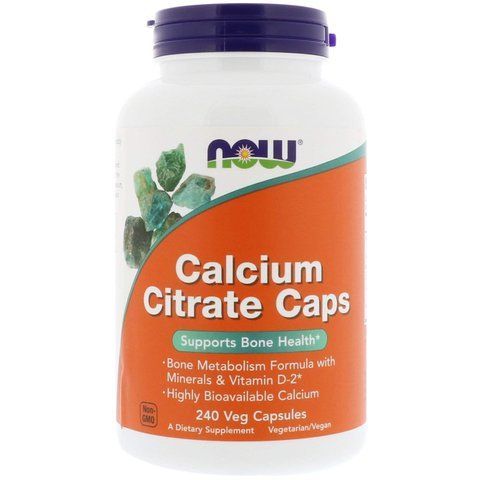 Цитрат кальцію з мінералами (Calcium Citrate), Now Foods, 240 вегетаріанських капсул NOW-01237 фото