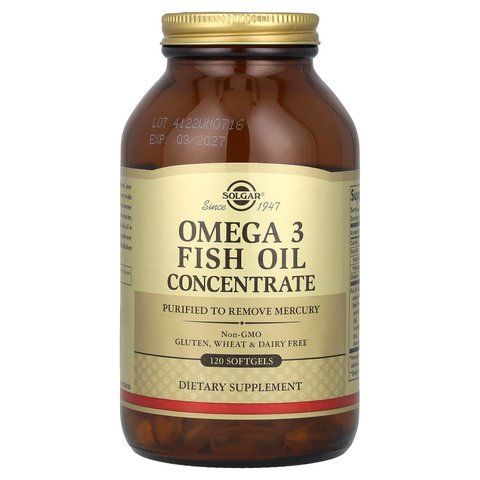 Омега-3, Omega-3 Fish Oil, Solgar, концентрат риб'ячого жиру, 120 гелевих капсул SOL-01788 фото