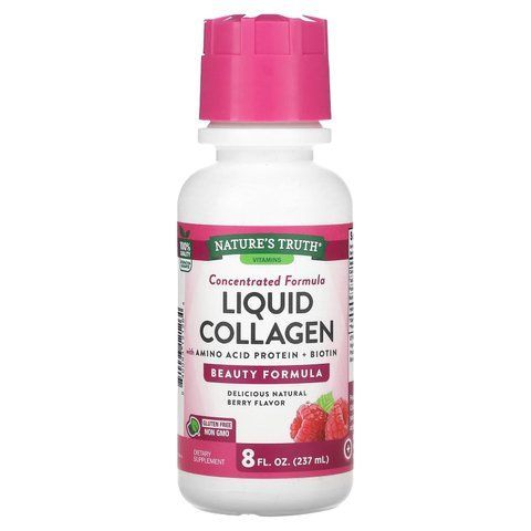 Колаген, Liquid Collagen, Nature's Truth, з амінокислотним білком та біотином, смак ягід, 237 мл NTH-12126 фото