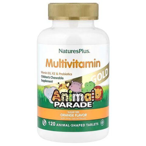 Вітаміни для дітей, Children's Chewable Multivitamin, Nature's Plus, Animal Parade, смак апельсину, 120 жувальних таблеток у формі тварин NAP-29936 фото